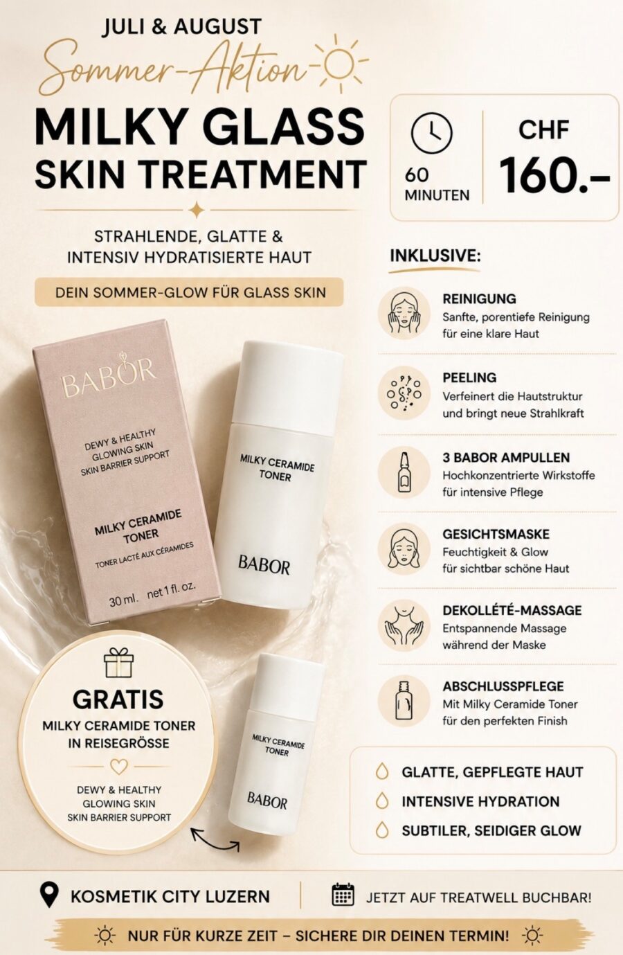 MILKY GLASS  SKIN TREATMENT – Juli & August 2026